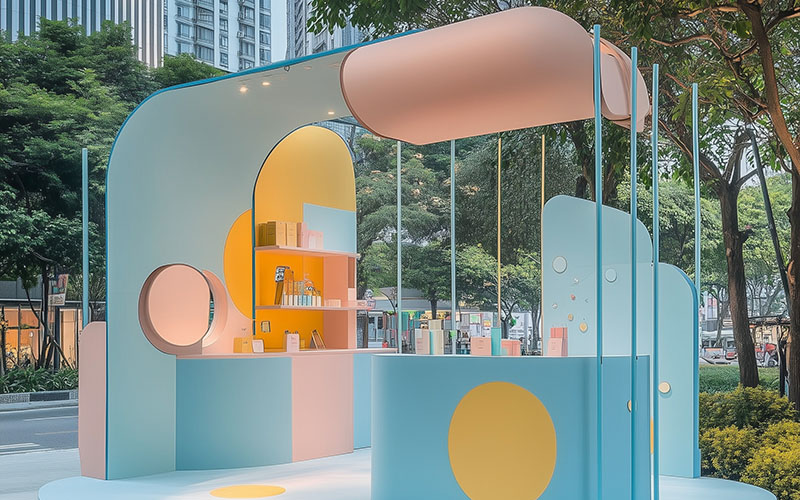 Chalk-Inspired Pop-Up Shop with Smooth Oval Educational Displays
